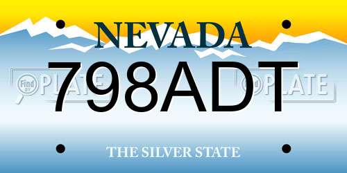 798ADT Nevada License Plate