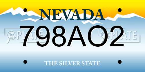 798AO2 Nevada License Plate