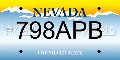 798APB Nevada License Plate