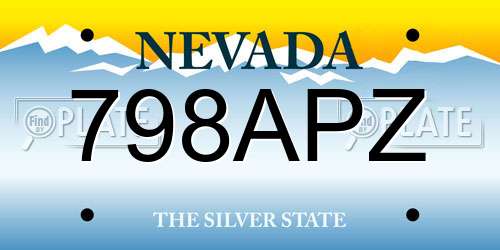 798APZ Nevada License Plate