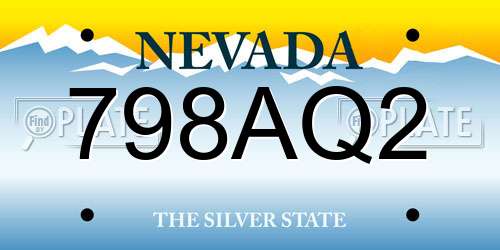 798AQ2 Nevada License Plate