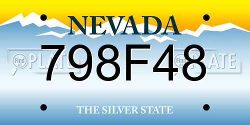 798F48 Nevada License Plate