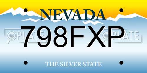 798FXP Nevada License Plate