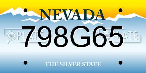 798G65 Nevada License Plate