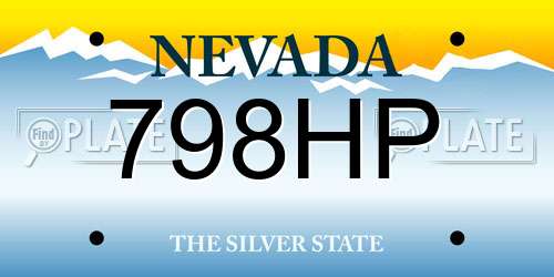 798HP Nevada License Plate