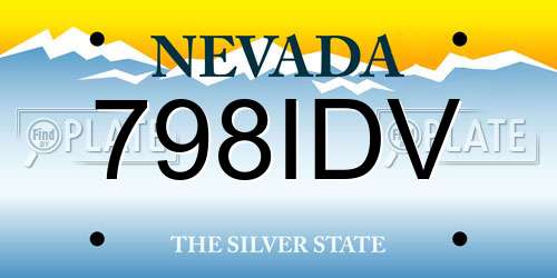 798IDV Nevada License Plate