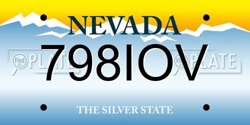 798IOV Nevada License Plate