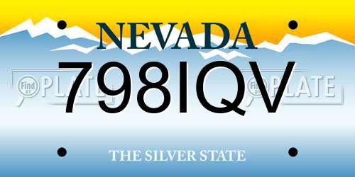 798IQV Nevada License Plate