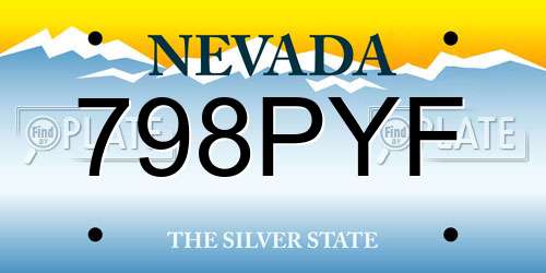 798PYF Nevada License Plate