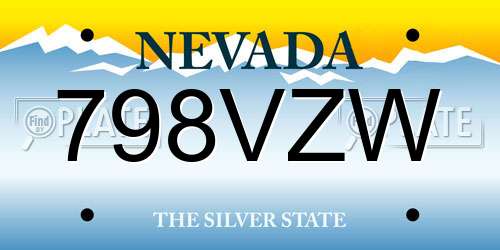 798VZW Nevada License Plate