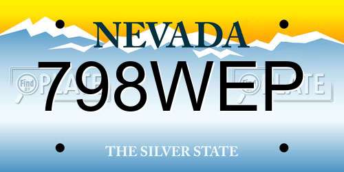 798WEP Nevada License Plate