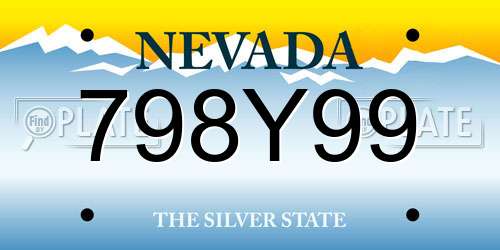 798Y99 Nevada License Plate
