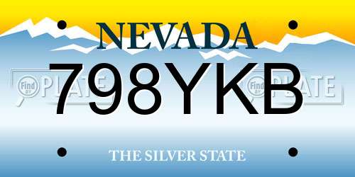 798YKB Nevada License Plate