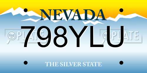 798YLU Nevada License Plate