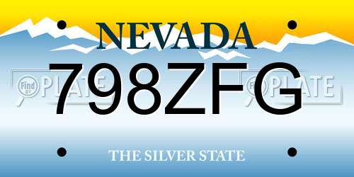 798ZFG Nevada License Plate
