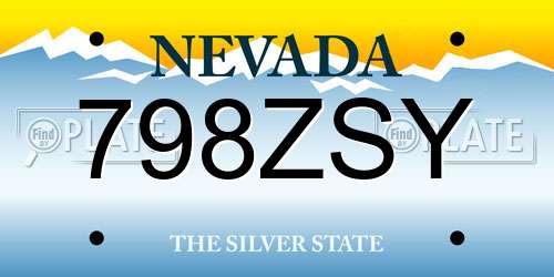 798ZSY Nevada License Plate