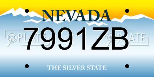 7991ZB Nevada License Plate