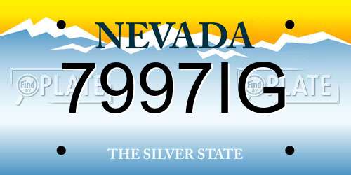 7997IG Nevada License Plate