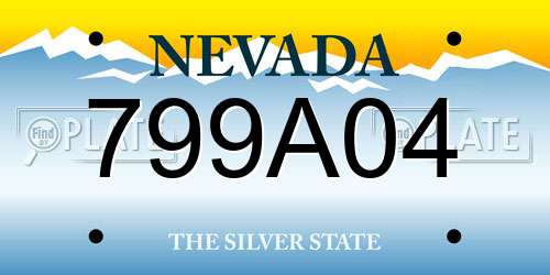 799A04 Nevada License Plate