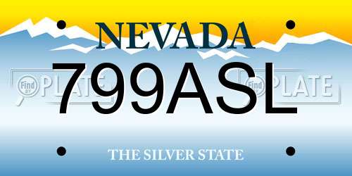 799ASL Nevada License Plate