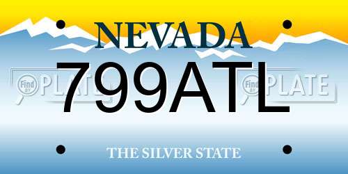 799ATL Nevada License Plate