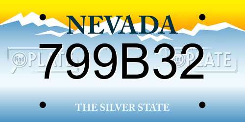 799B32 Nevada License Plate