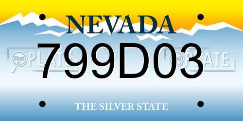 799D03 Nevada License Plate