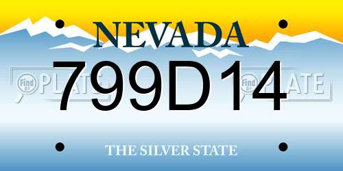 799D14 Nevada License Plate