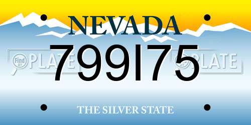 799I75 Nevada License Plate
