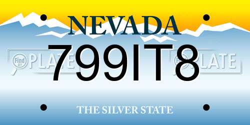 799IT8 Nevada License Plate