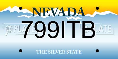 799ITB Nevada License Plate