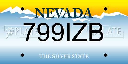 799IZB Nevada License Plate