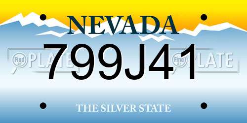799J41 Nevada License Plate