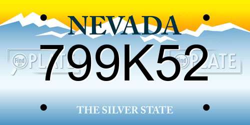799K52 Nevada License Plate