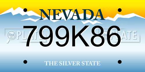 799K86 Nevada License Plate