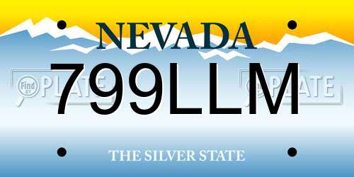 799LLM Nevada License Plate
