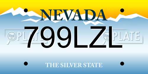 799LZL Nevada License Plate