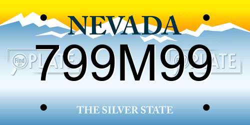 799M99 Nevada License Plate