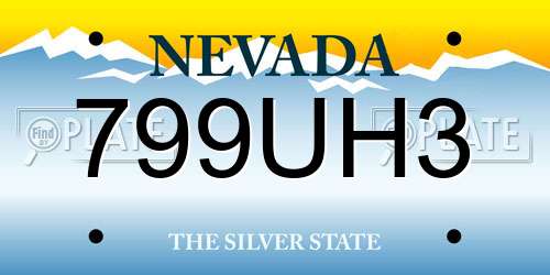 799UH3 Nevada License Plate