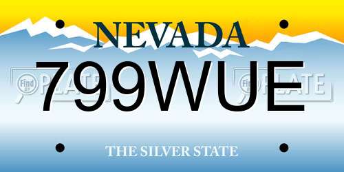 799WUE Nevada License Plate