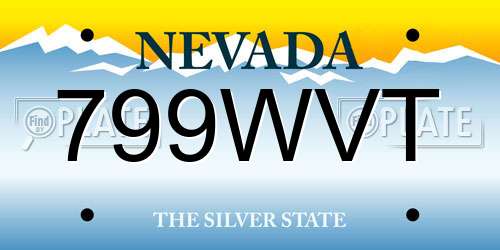 799WVT Nevada License Plate