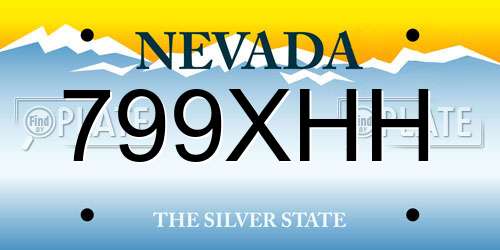 799XHH Nevada License Plate
