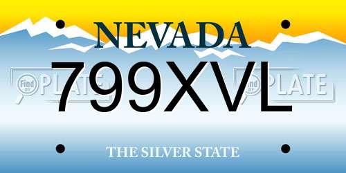799XVL Nevada License Plate