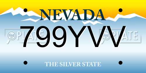 799YVV Nevada License Plate