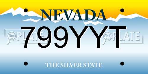 799YYT Nevada License Plate