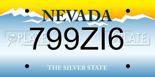 799ZI6 Nevada License Plate
