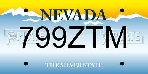 799ZTM Nevada License Plate