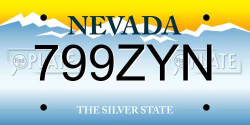 799ZYN Nevada License Plate
