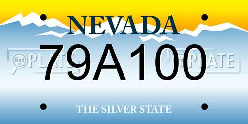 79A100 Nevada License Plate