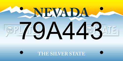 79A443 Nevada License Plate
